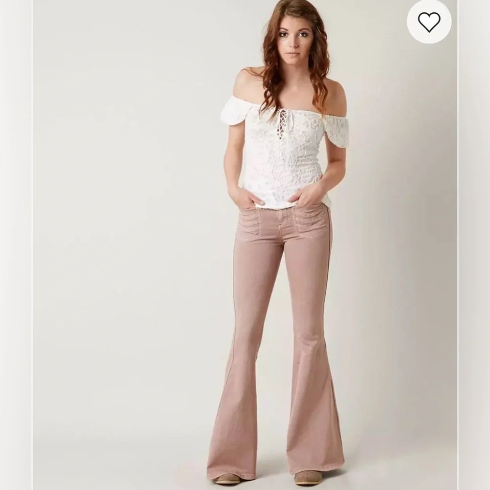 Free People Ivory Popsicle Top With Lace Up Detail Size Large - Picture 3 of 8